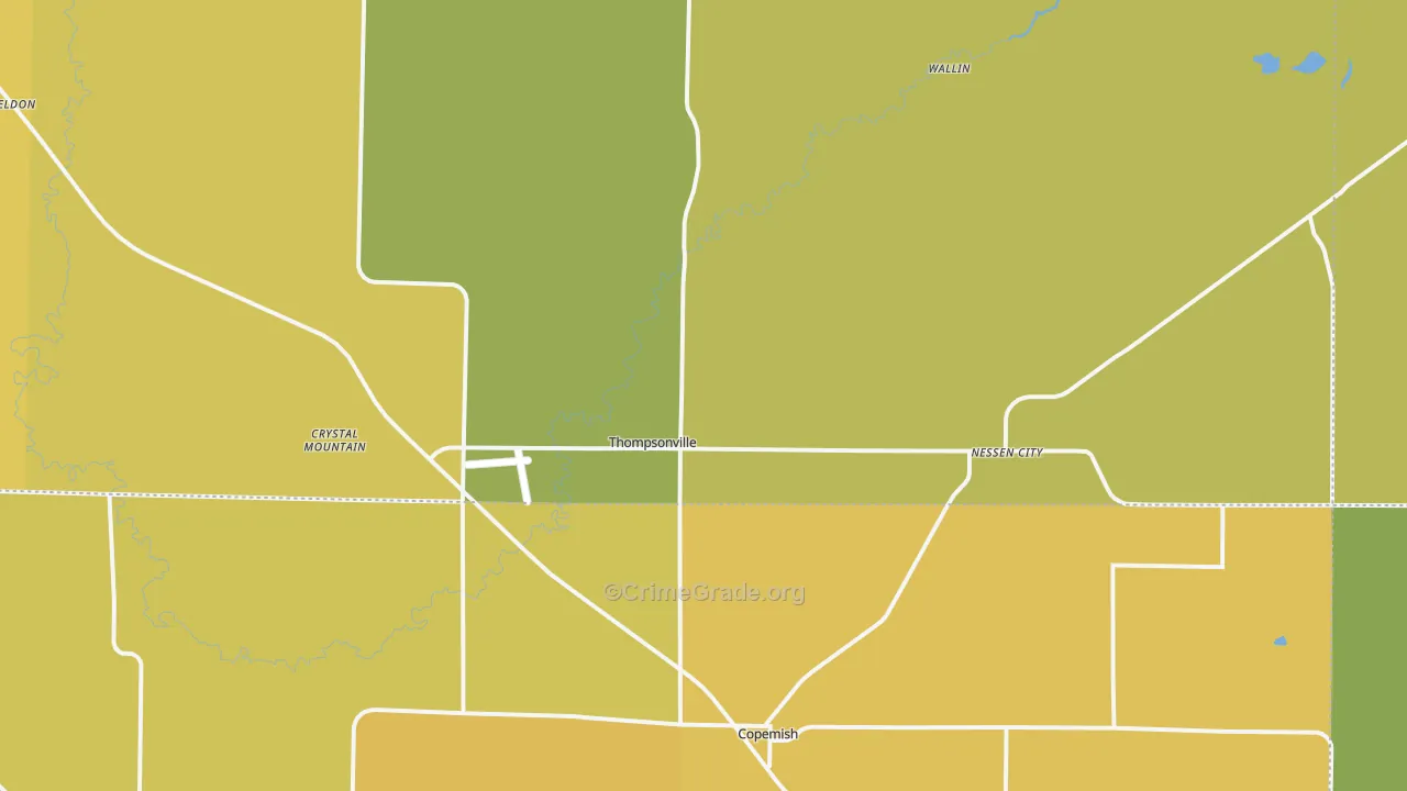 Thompsonville, MI Map of Vandalism Rates