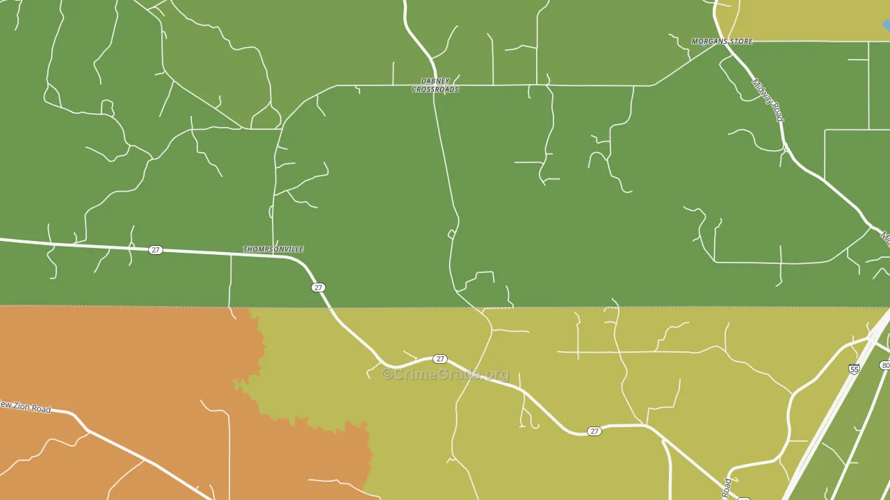 Thompsonville, MS Map of Vandalism Rates