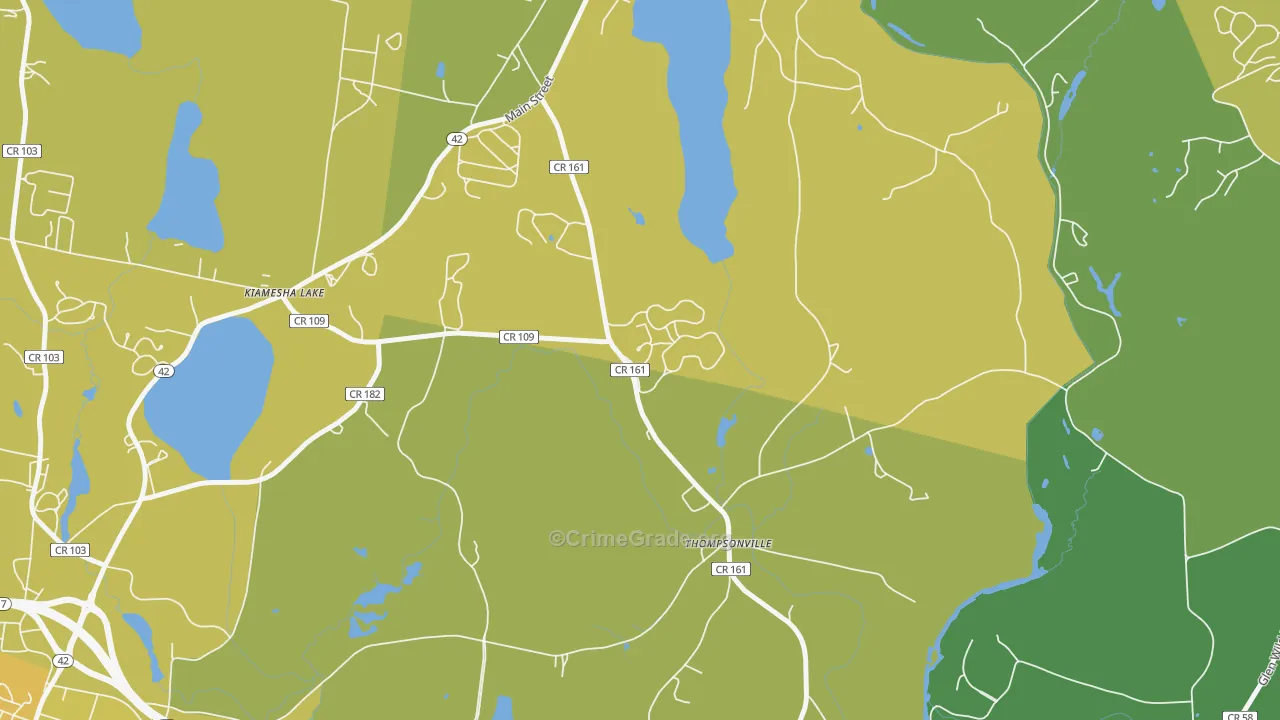 Thompsonville, NY Map of Vandalism Rates