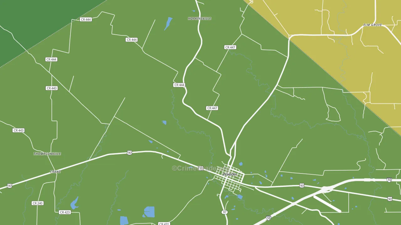 Thompsonville, TX Map of Vandalism Rates