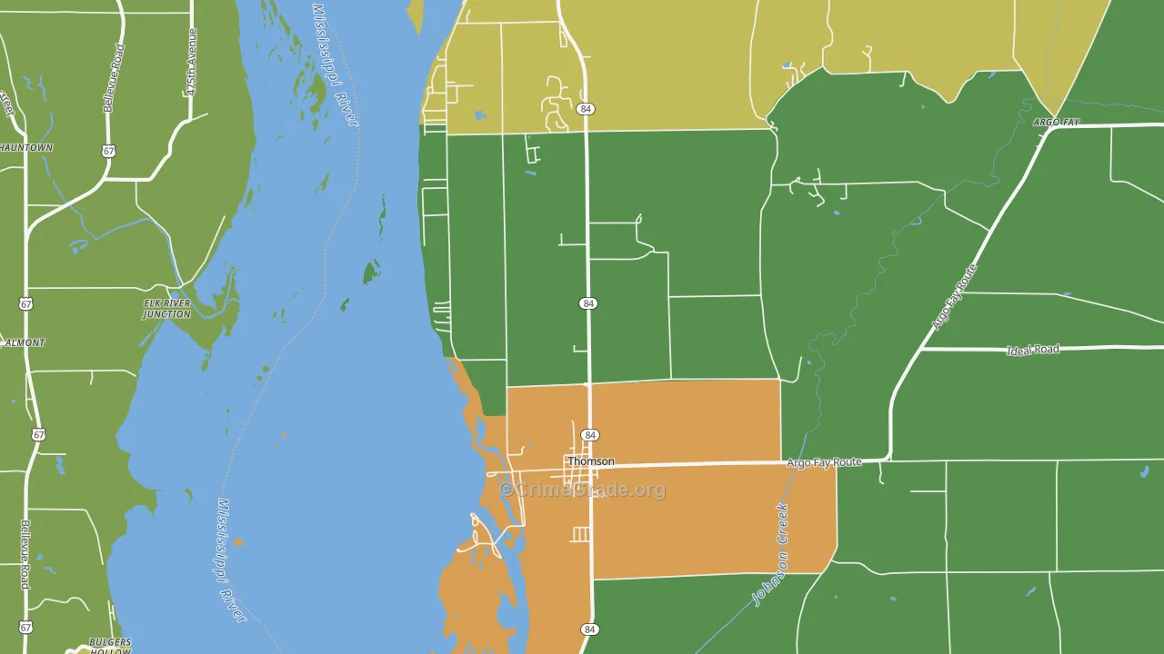 Thomson, IL Map of Vandalism Rates