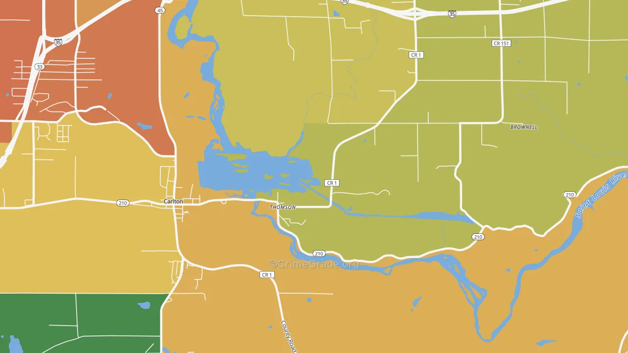 Thomson, MN Map of Vandalism Rates