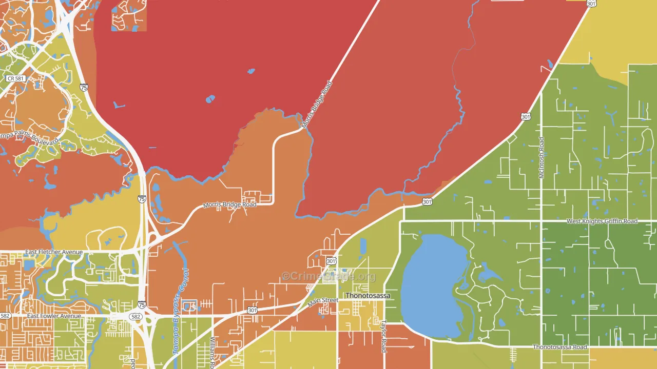 Thonotosassa, FL Map of Vandalism Rates