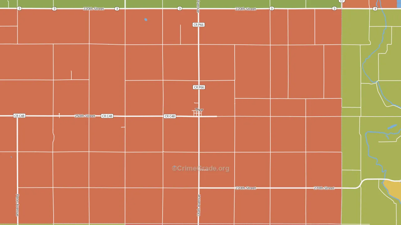 Thor, IA Map of Vandalism Rates