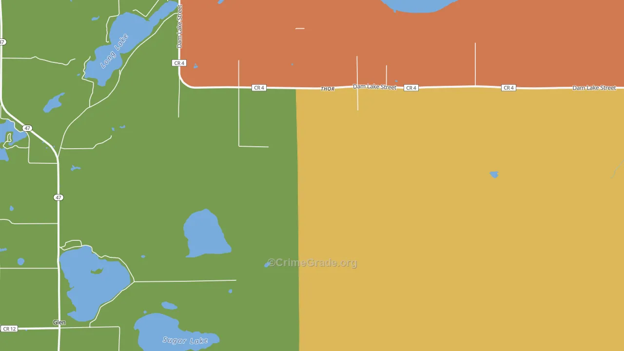 Thor, MN Map of Vandalism Rates