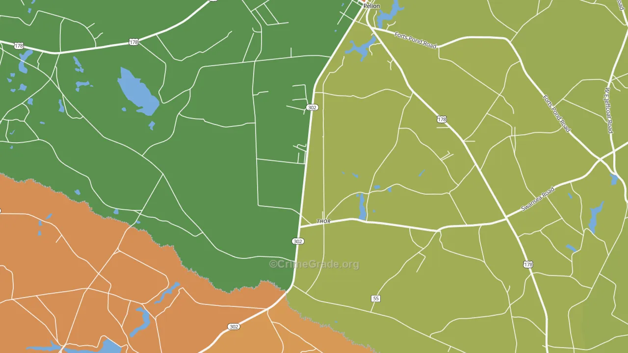 Thor, SC Map of Vandalism Rates