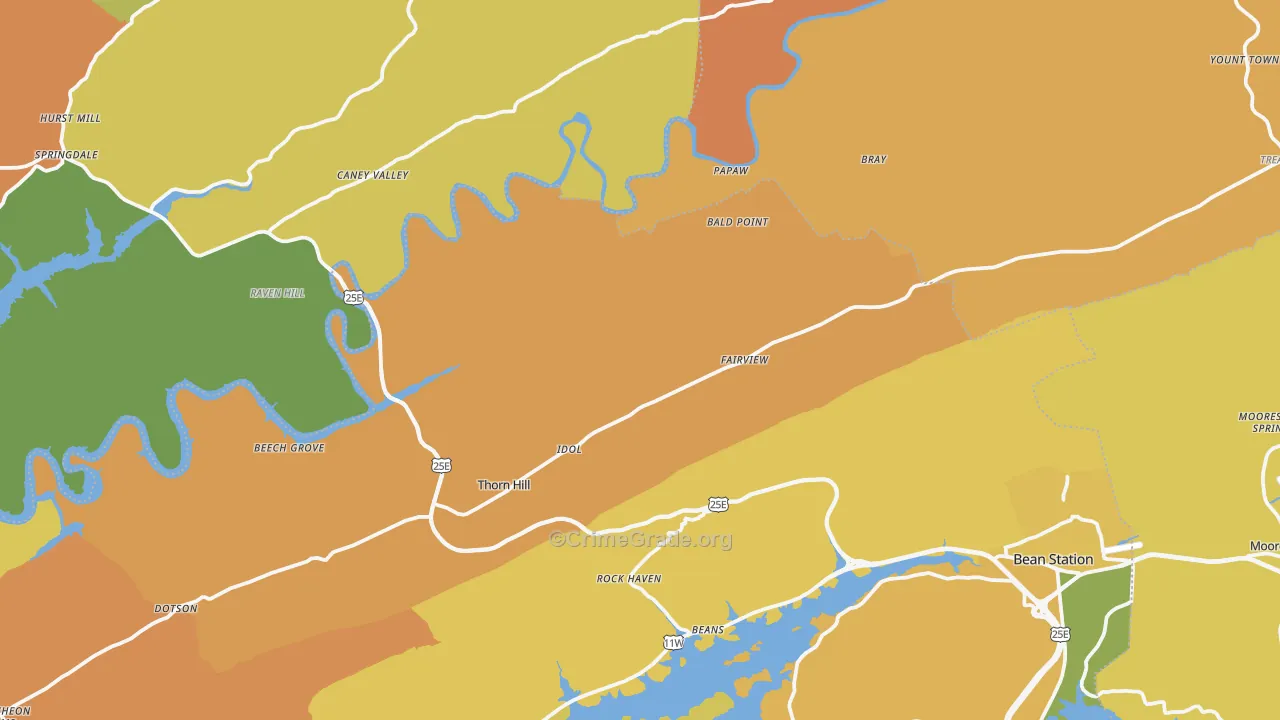 Thorn Hill, TN Map of Vandalism Rates