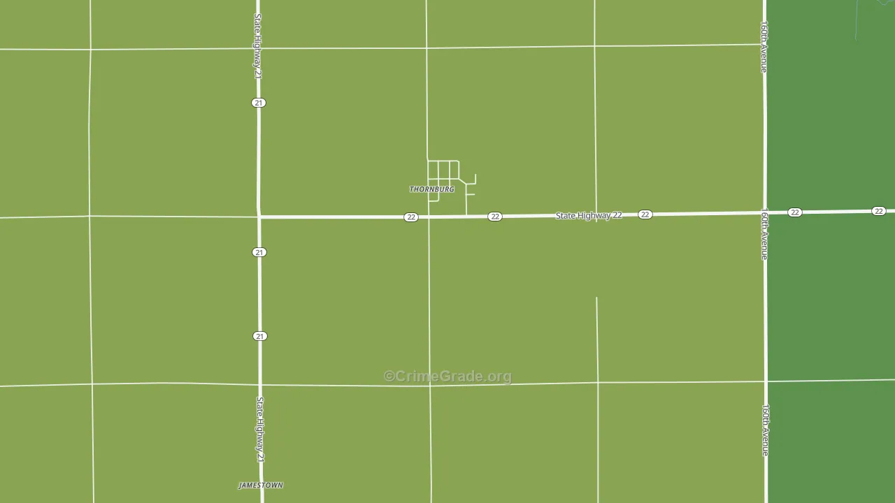 Thornburg, IA Map of Vandalism Rates