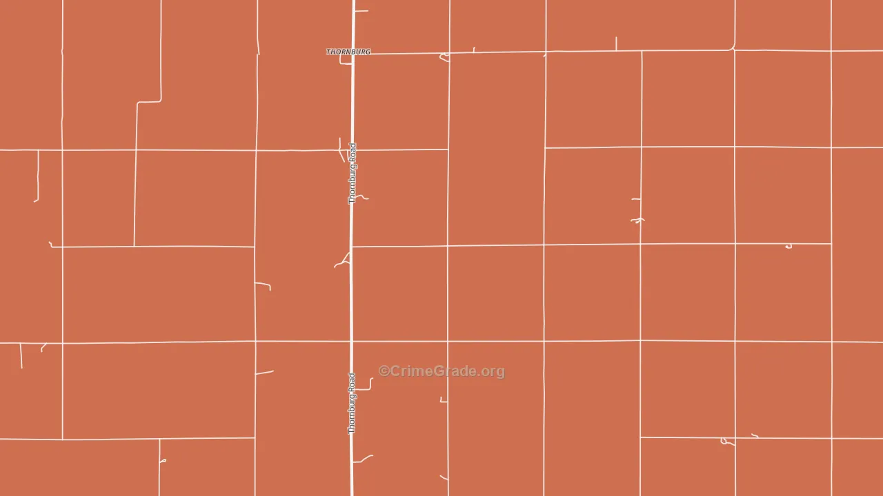 Thornburg, KS Map of Vandalism Rates