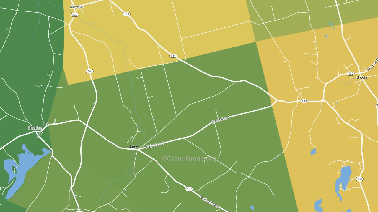 Thorndike, ME Map of Vandalism Rates