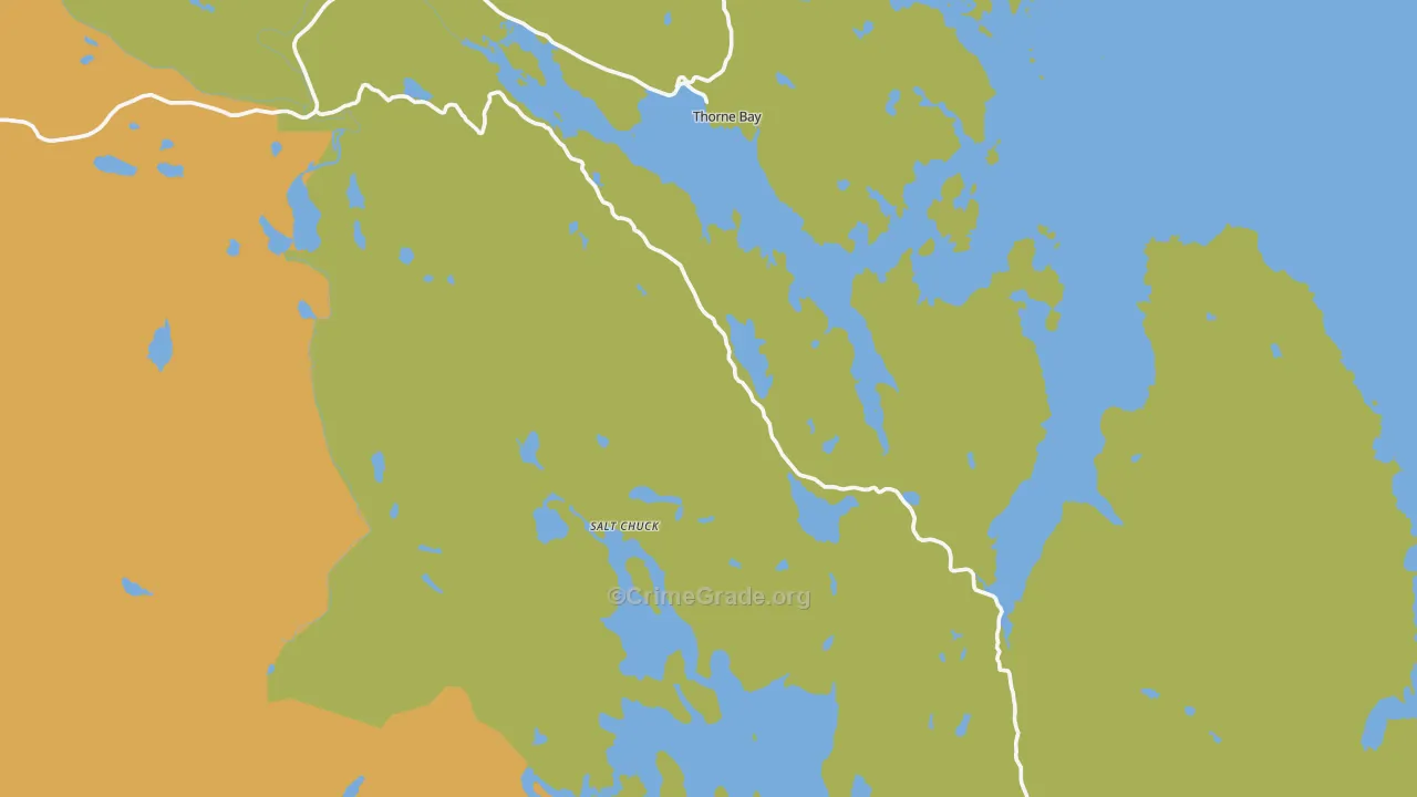 Thorne Bay, AK Map of Vandalism Rates