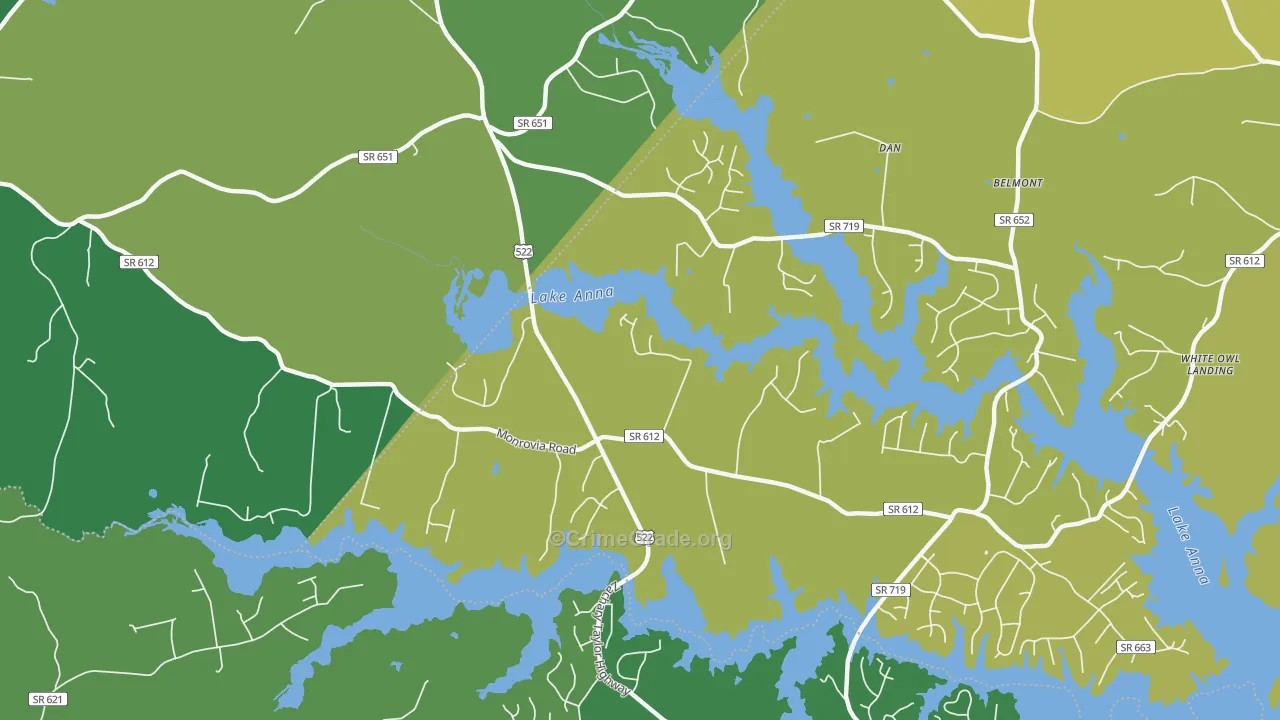 Thornhill, VA Map of Vandalism Rates