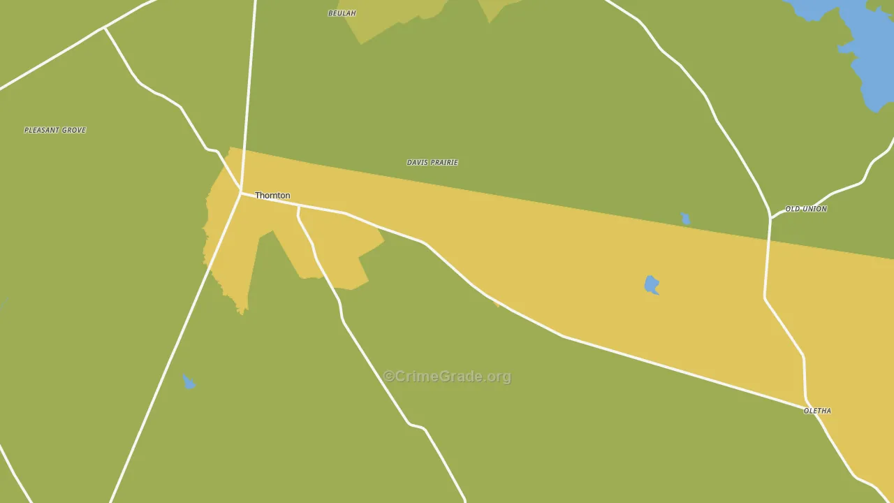 Thornton, TX Map of Vandalism Rates