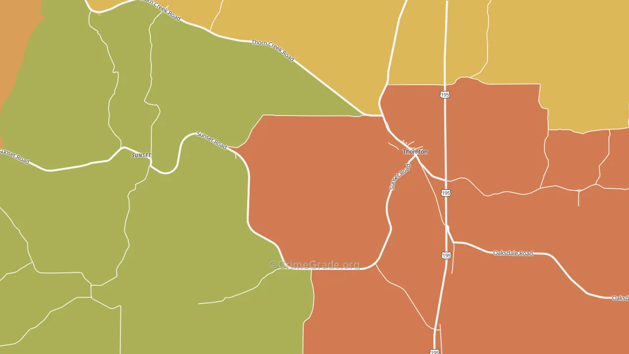 Thornton, WA Map of Vandalism Rates