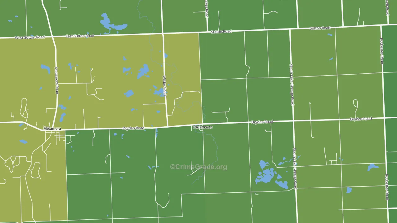 Thornville, MI Map of Vandalism Rates