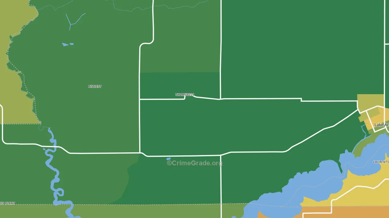 Thornwell, LA Map of Vandalism Rates