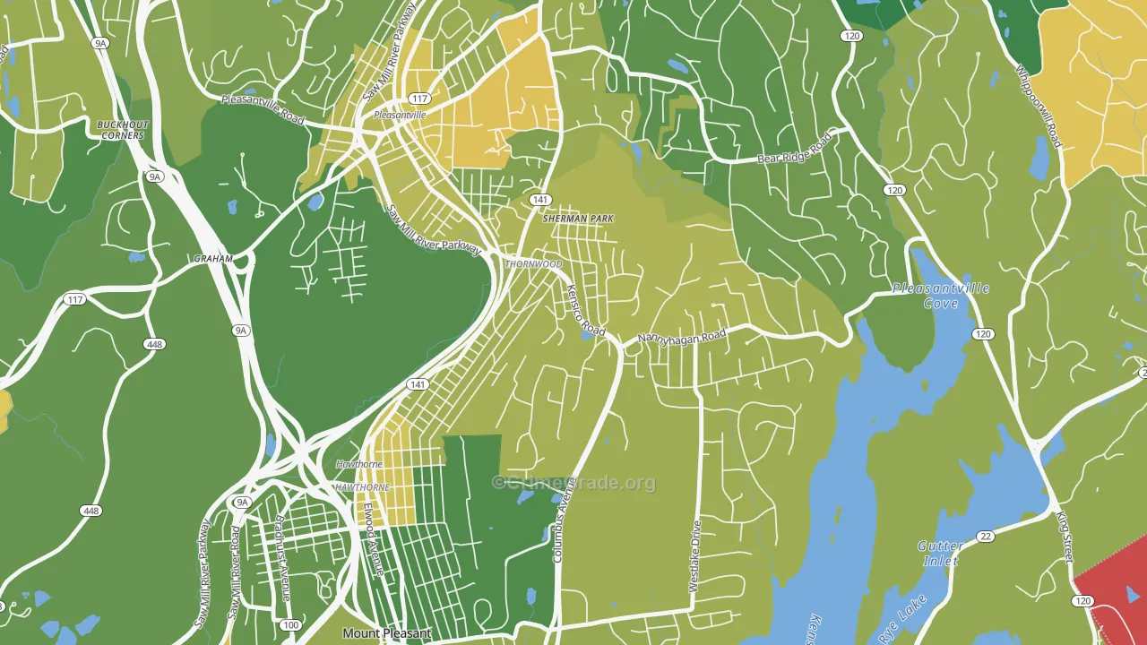 Thornwood, NY Map of Vandalism Rates