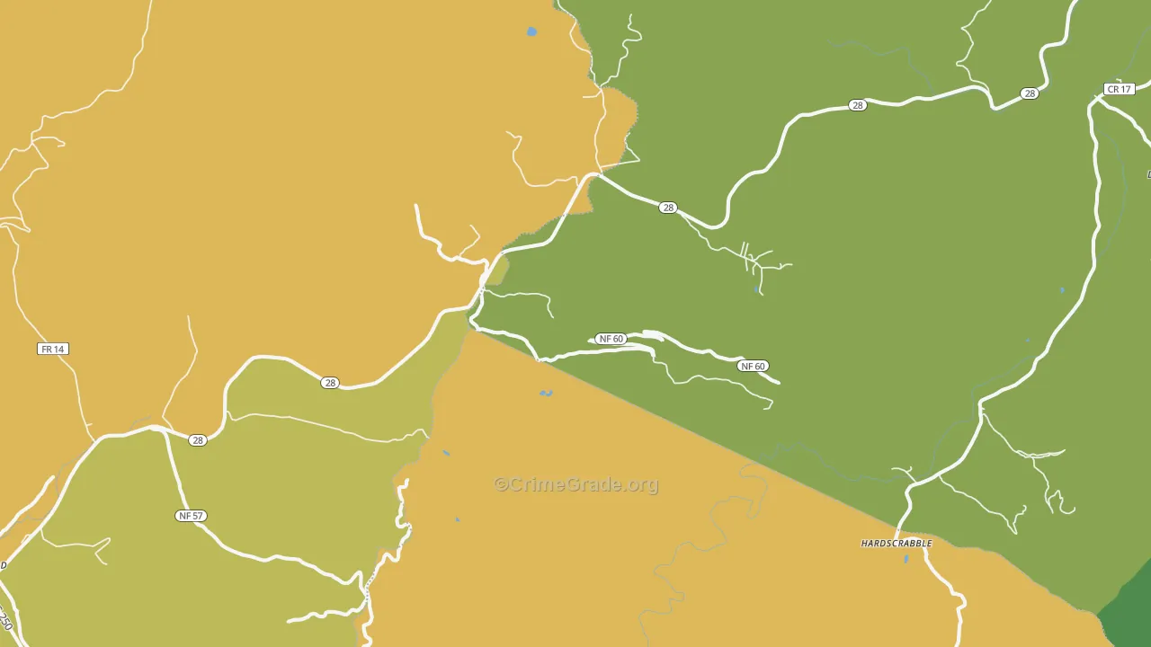Thornwood, WV Map of Vandalism Rates