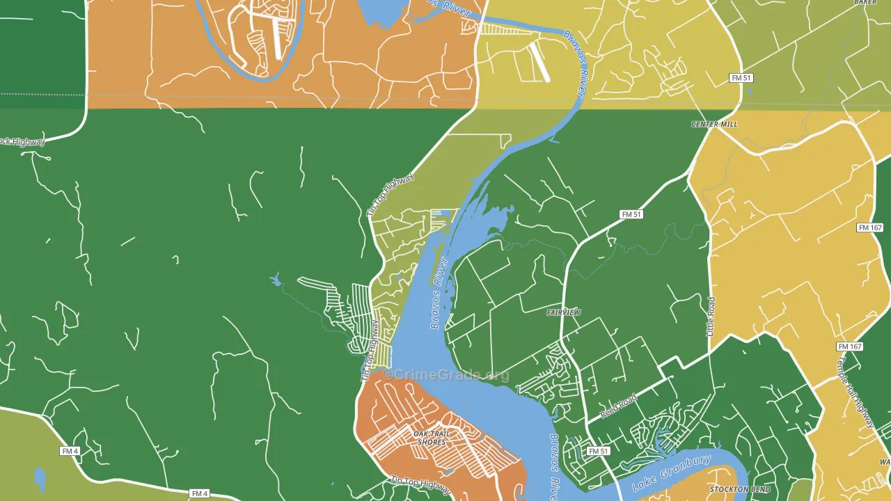 Thorp Spring, TX Map of Vandalism Rates