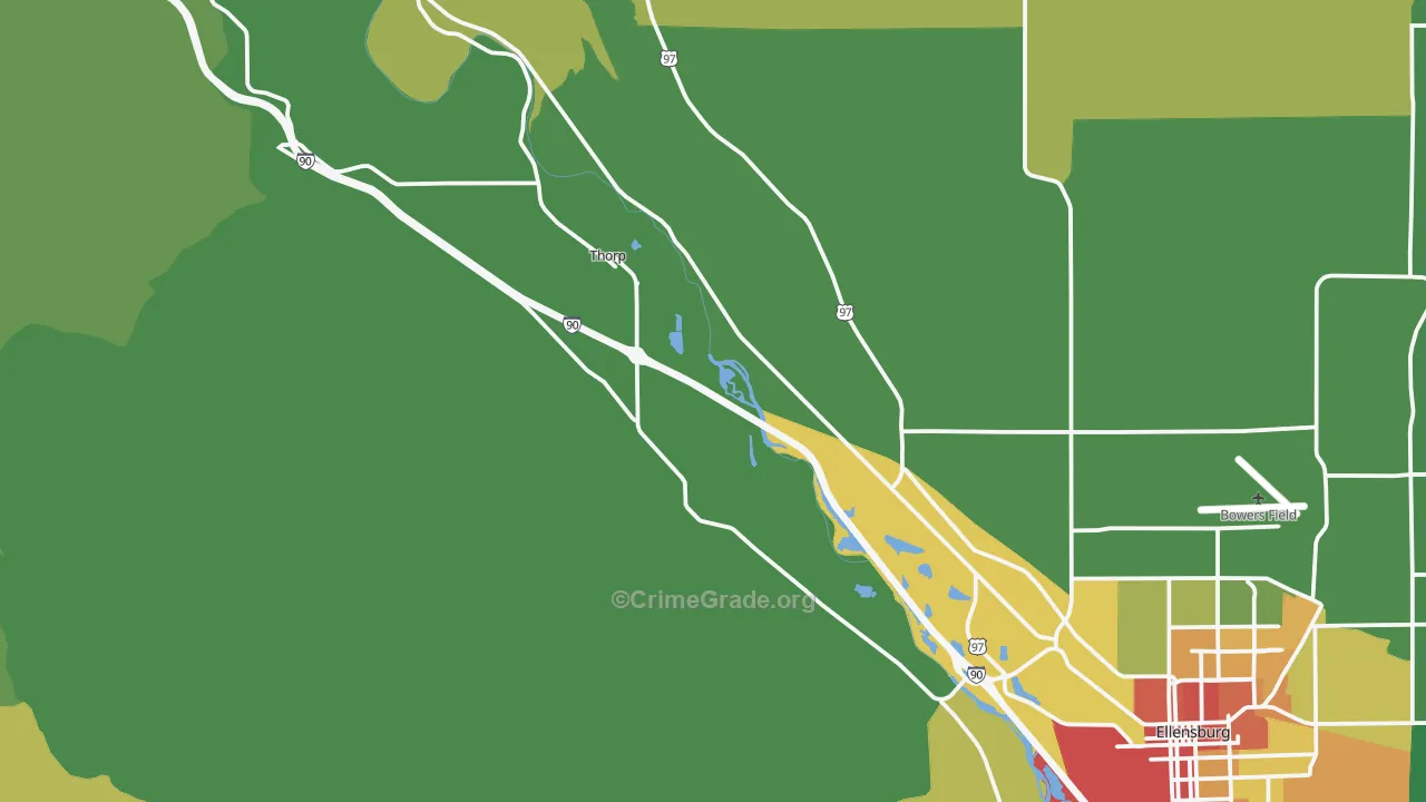 Thorp, WA Map of Vandalism Rates