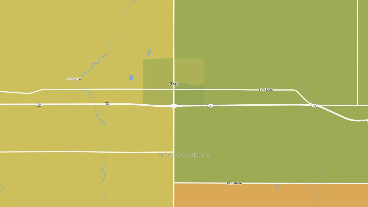 Thorp, WI Map of Vandalism Rates