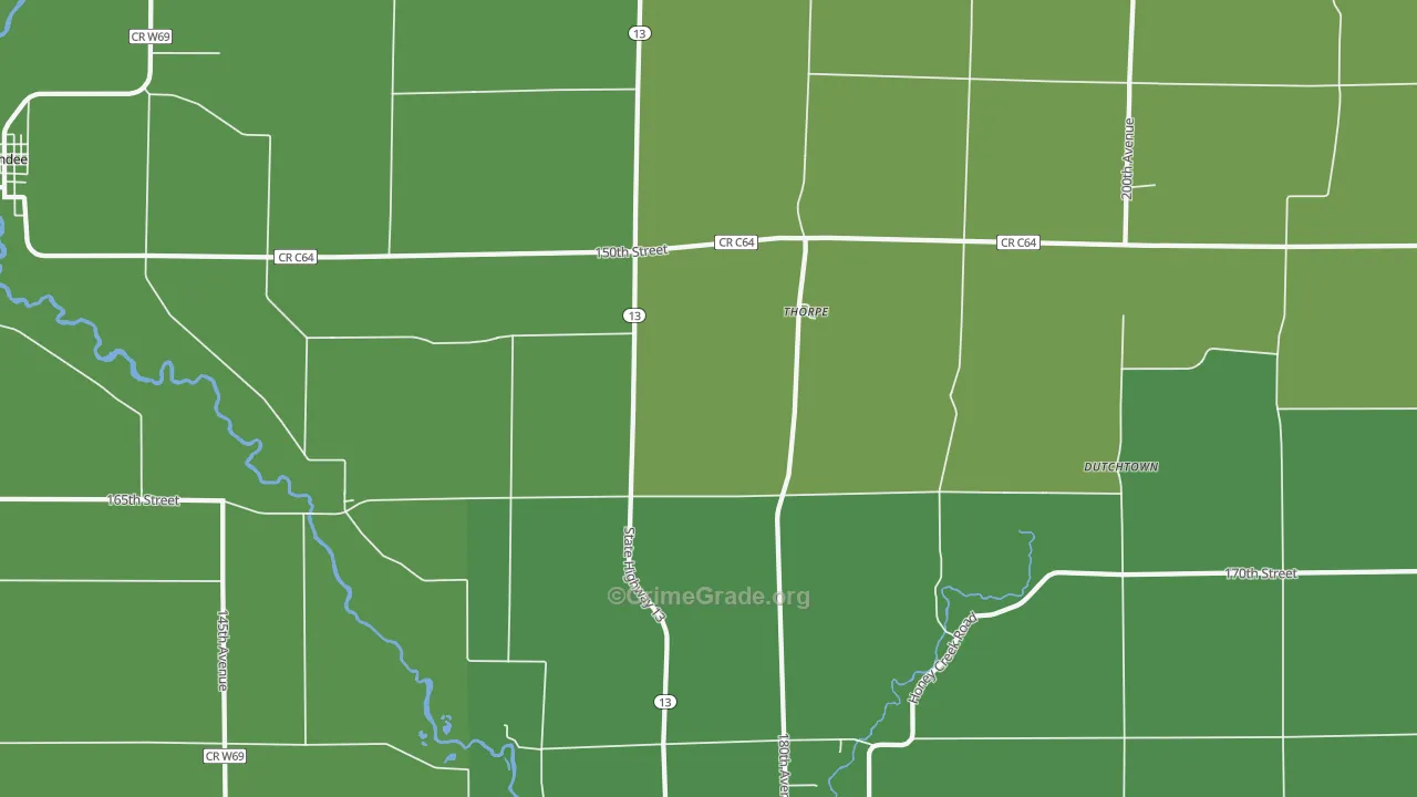Thorpe, IA Map of Vandalism Rates