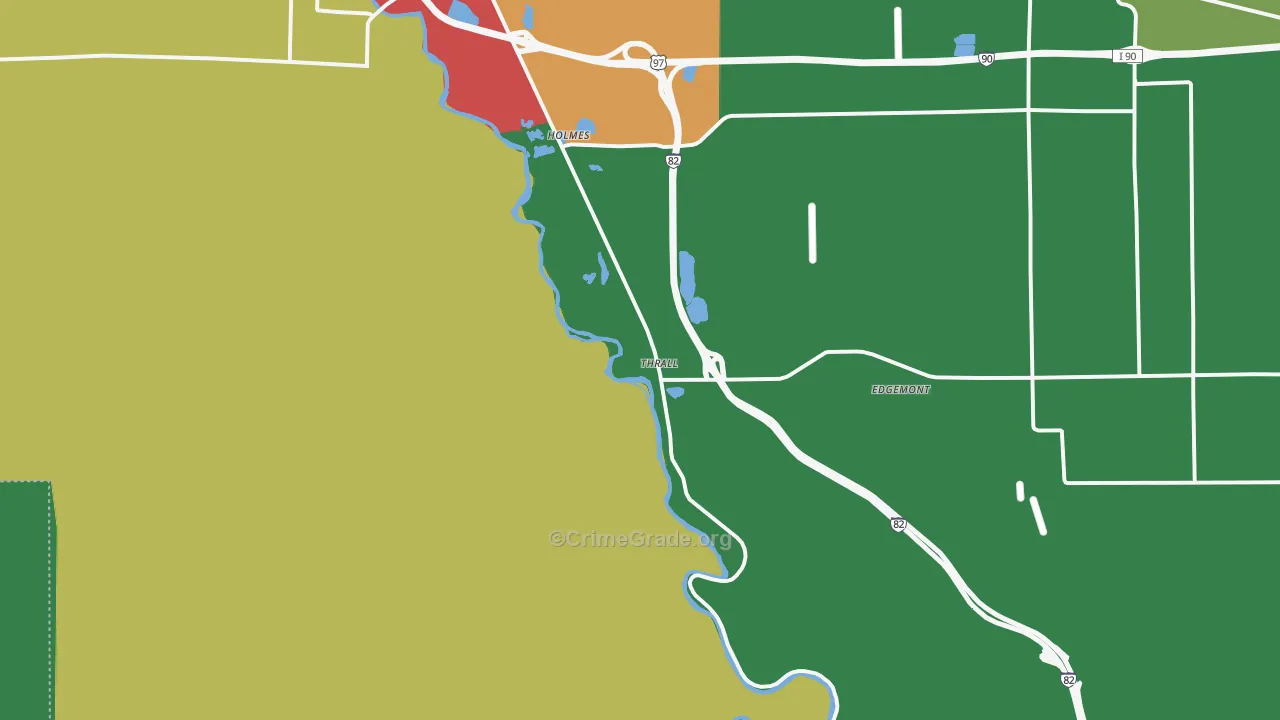 Thrall, WA Map of Vandalism Rates