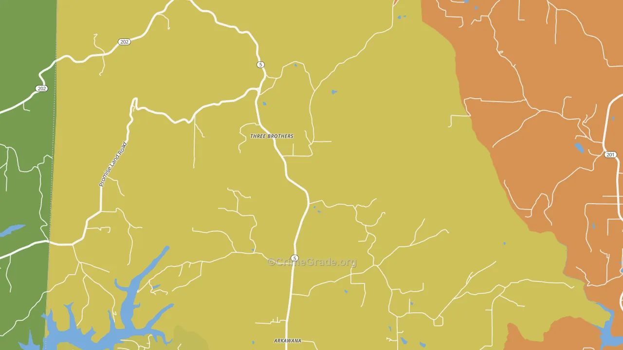 Three Brothers, AR Map of Vandalism Rates