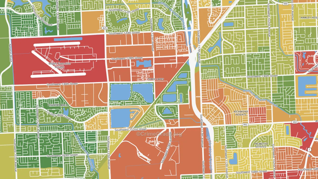 Three Lakes, FL Map of Vandalism Rates