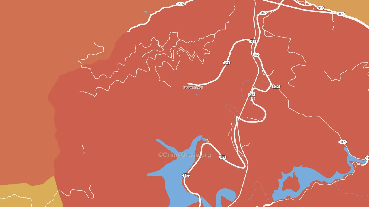Three Point, KY Map of Vandalism Rates
