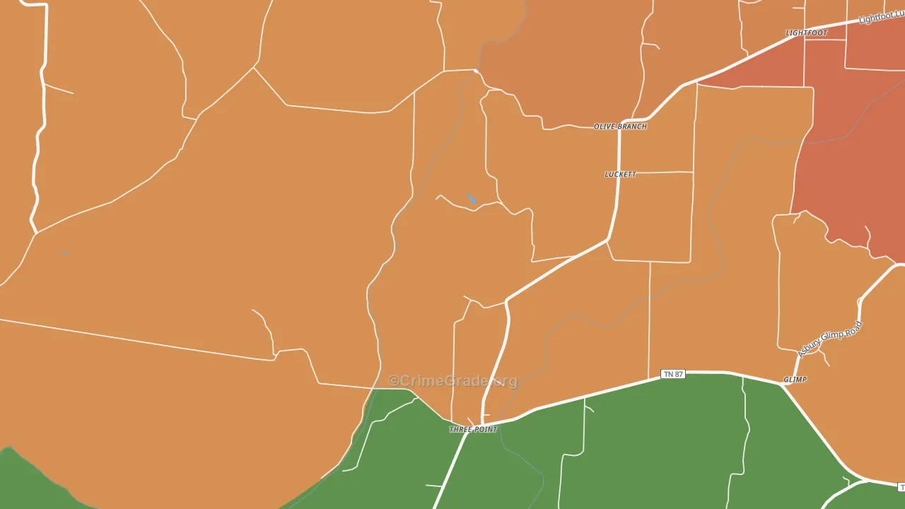 Three Point, TN Map of Vandalism Rates