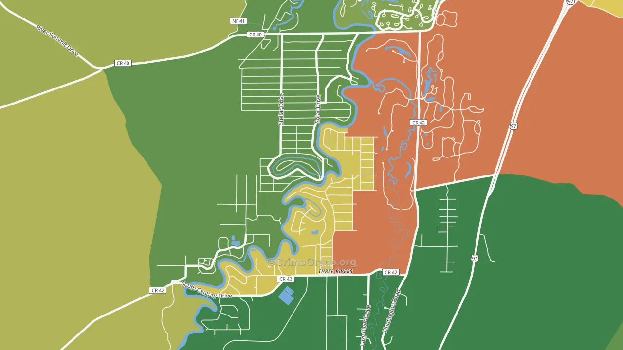 Three Rivers, OR Map of Vandalism Rates