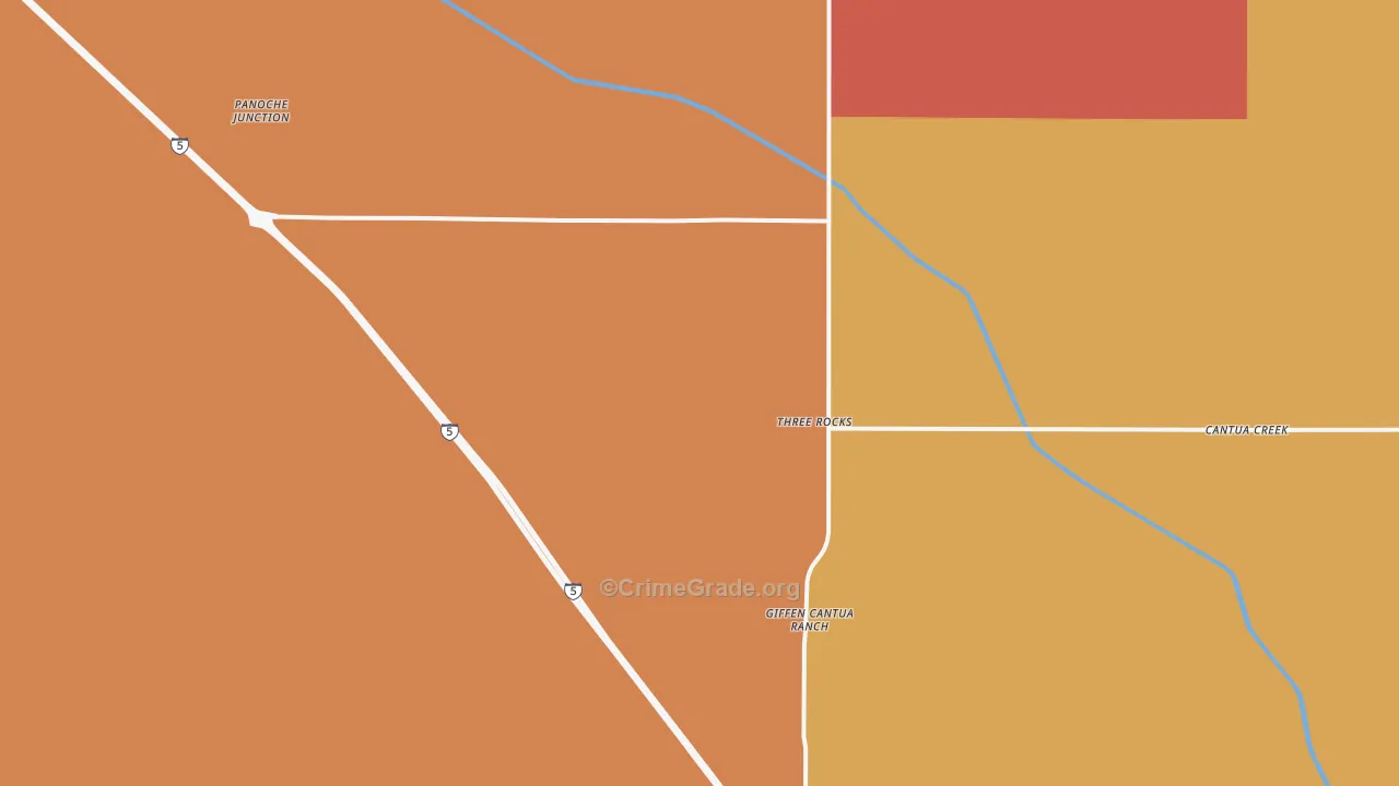 Three Rocks, CA Map of Vandalism Rates
