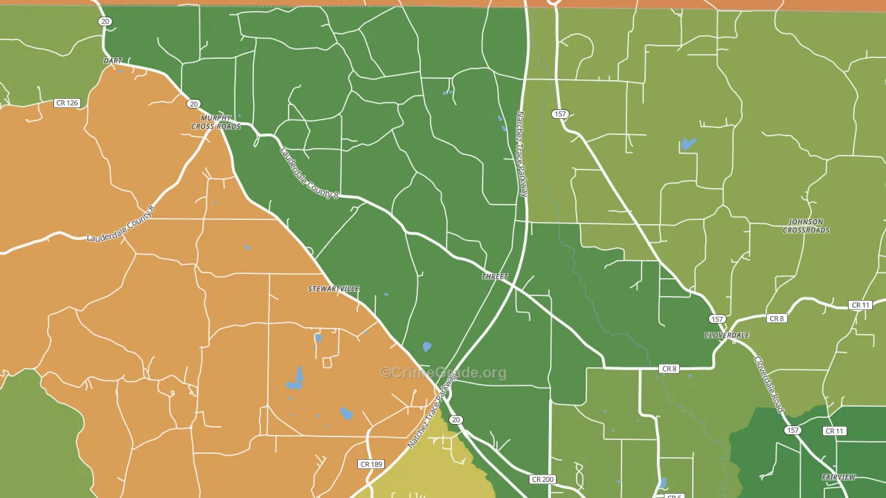 Threet, AL Map of Vandalism Rates
