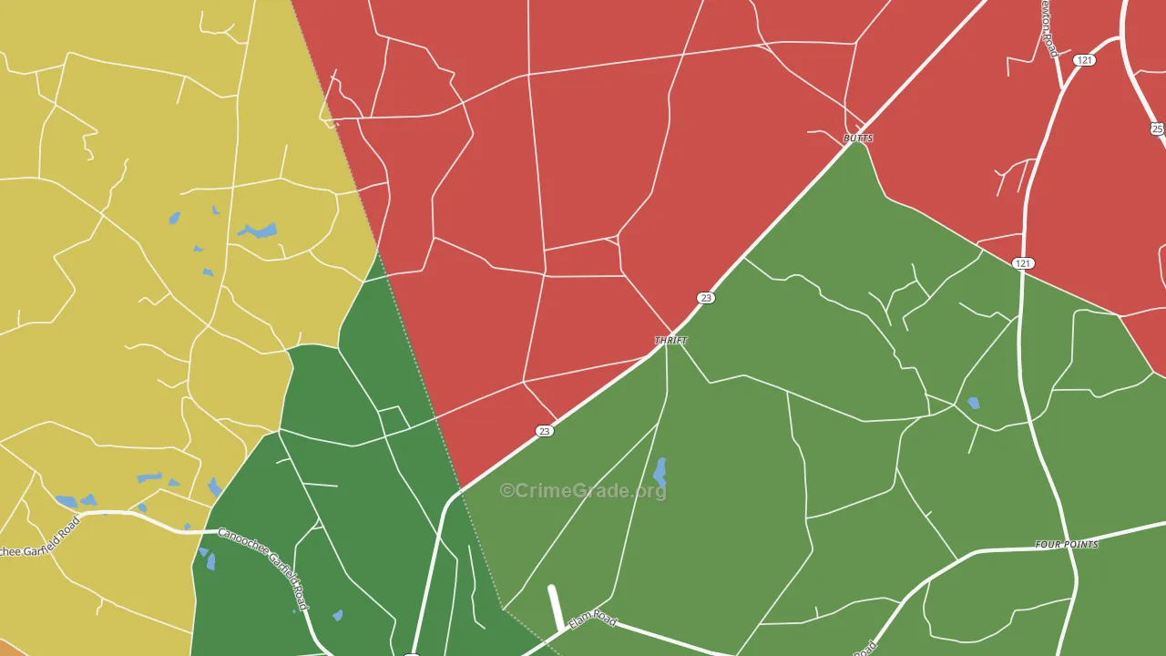 Thrift, GA Map of Vandalism Rates
