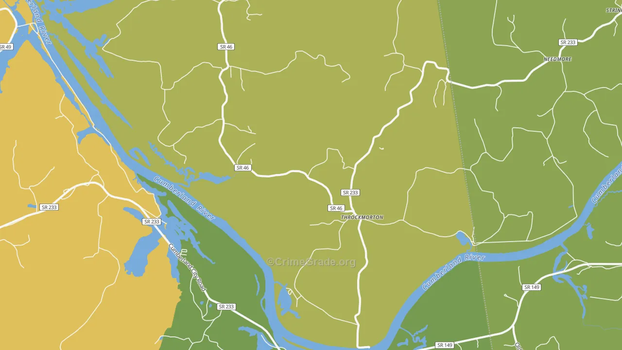 Throckmorton, TN Map of Vandalism Rates