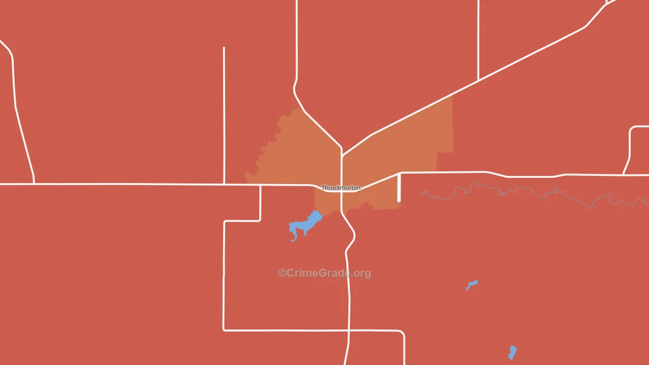 Throckmorton, TX Map of Vandalism Rates