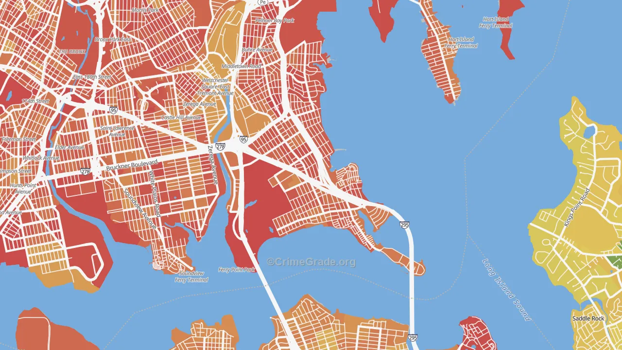 Throgs Neck-Edgewater Park, Bronx, NY Map of Vandalism Rates