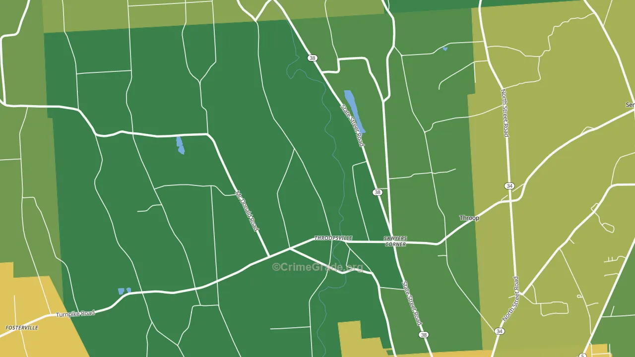 Throopsville, NY Map of Vandalism Rates