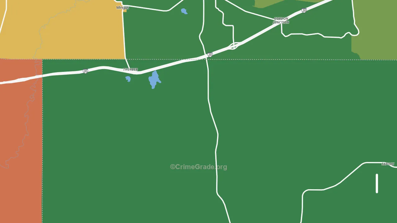 Thurber, TX Map of Vandalism Rates