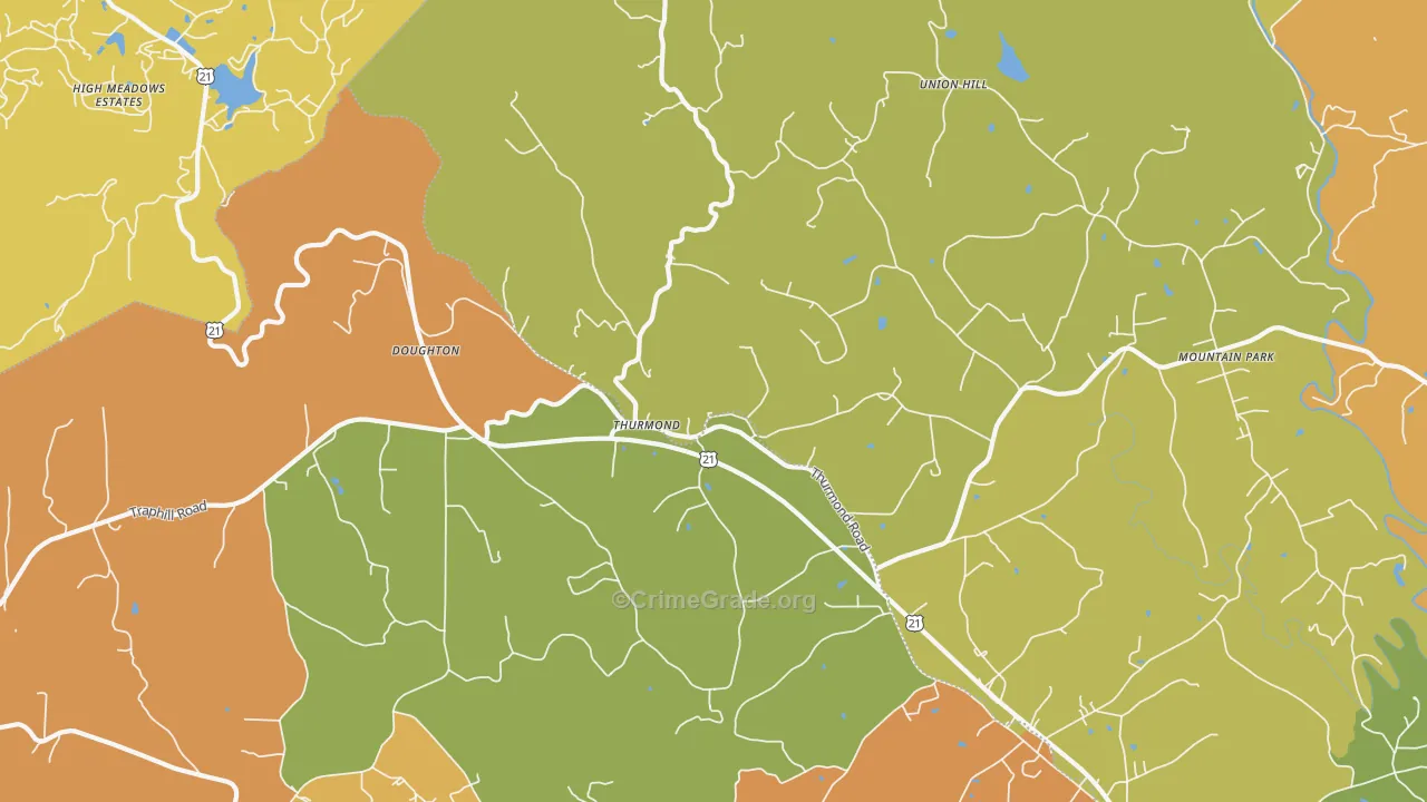 Thurmond, NC Map of Vandalism Rates
