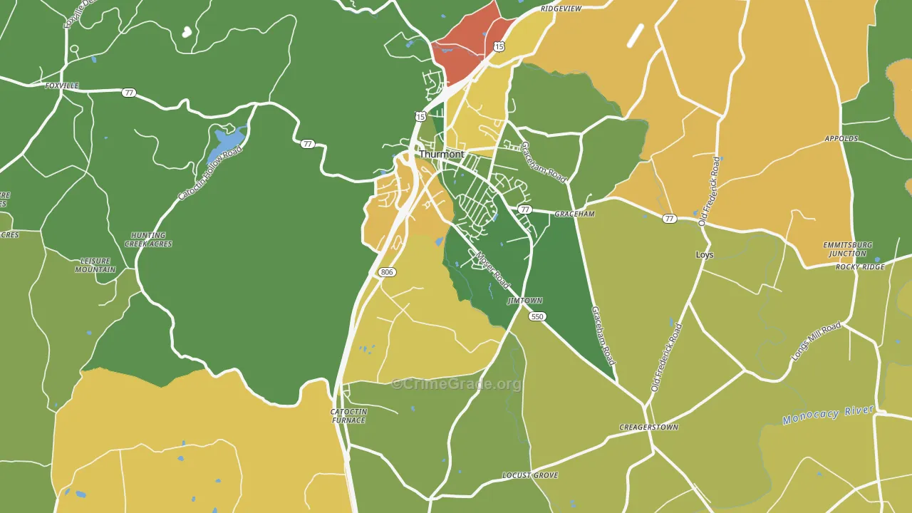 Thurmont, MD Map of Vandalism Rates