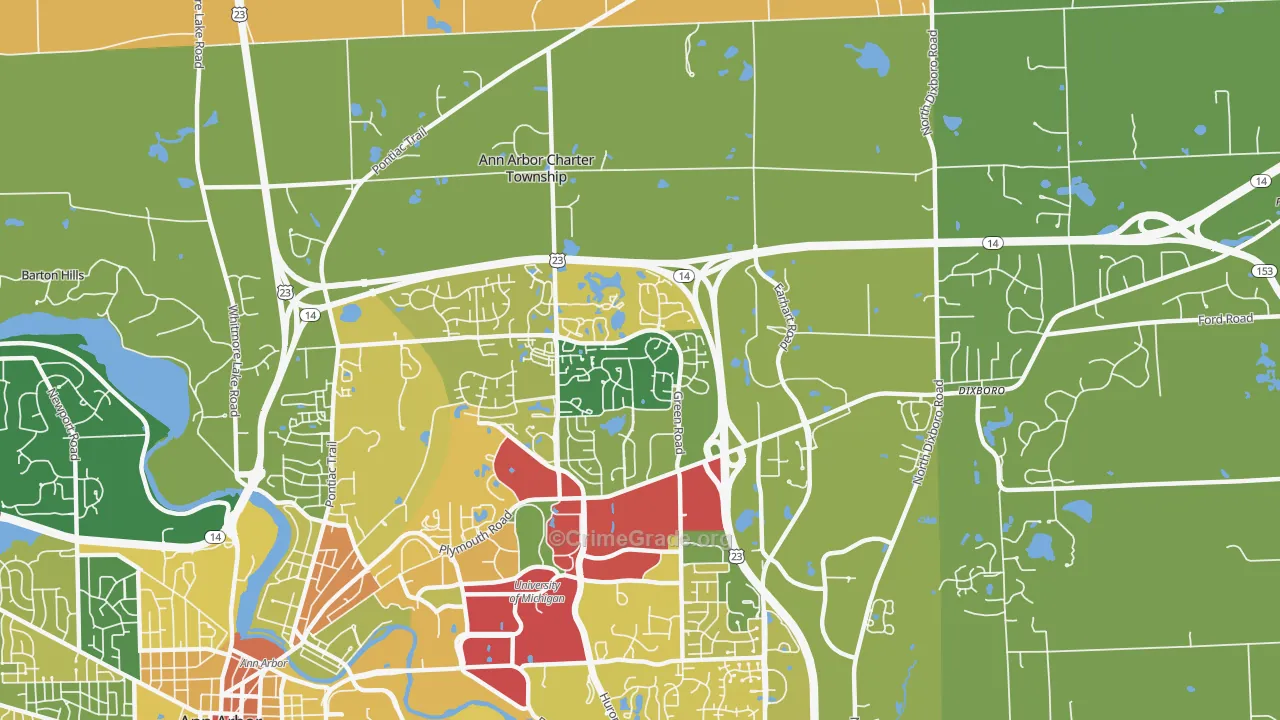 Thurston, Ann Arbor, MI Map of Vandalism Rates