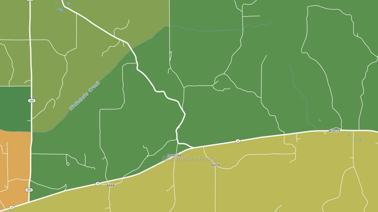 Thyatira, MS Map of Vandalism Rates