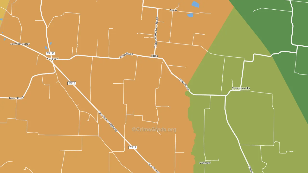 Tibbs, TN Map of Vandalism Rates