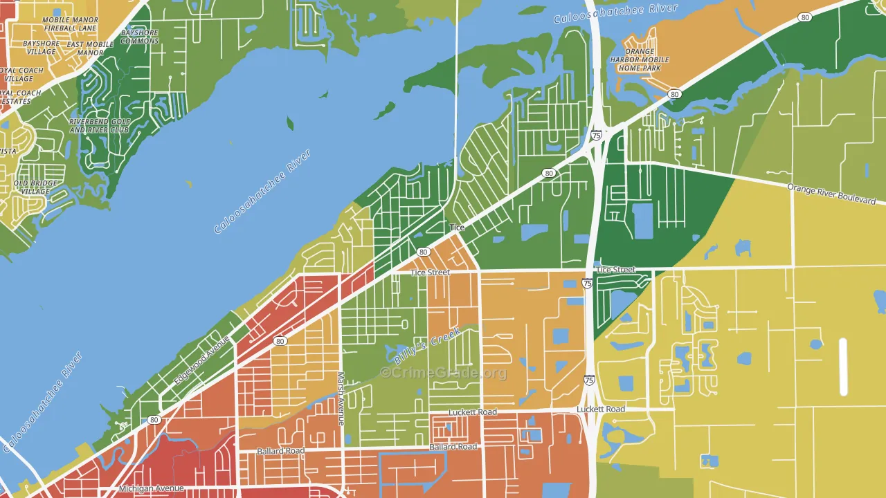 Tice, Fort Myers, FL Map of Vandalism Rates