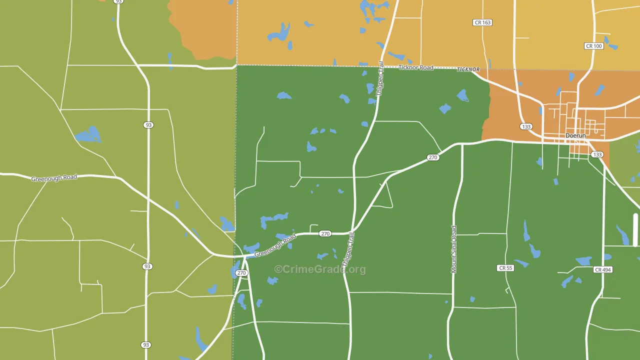 Ticknor, GA Map of Vandalism Rates