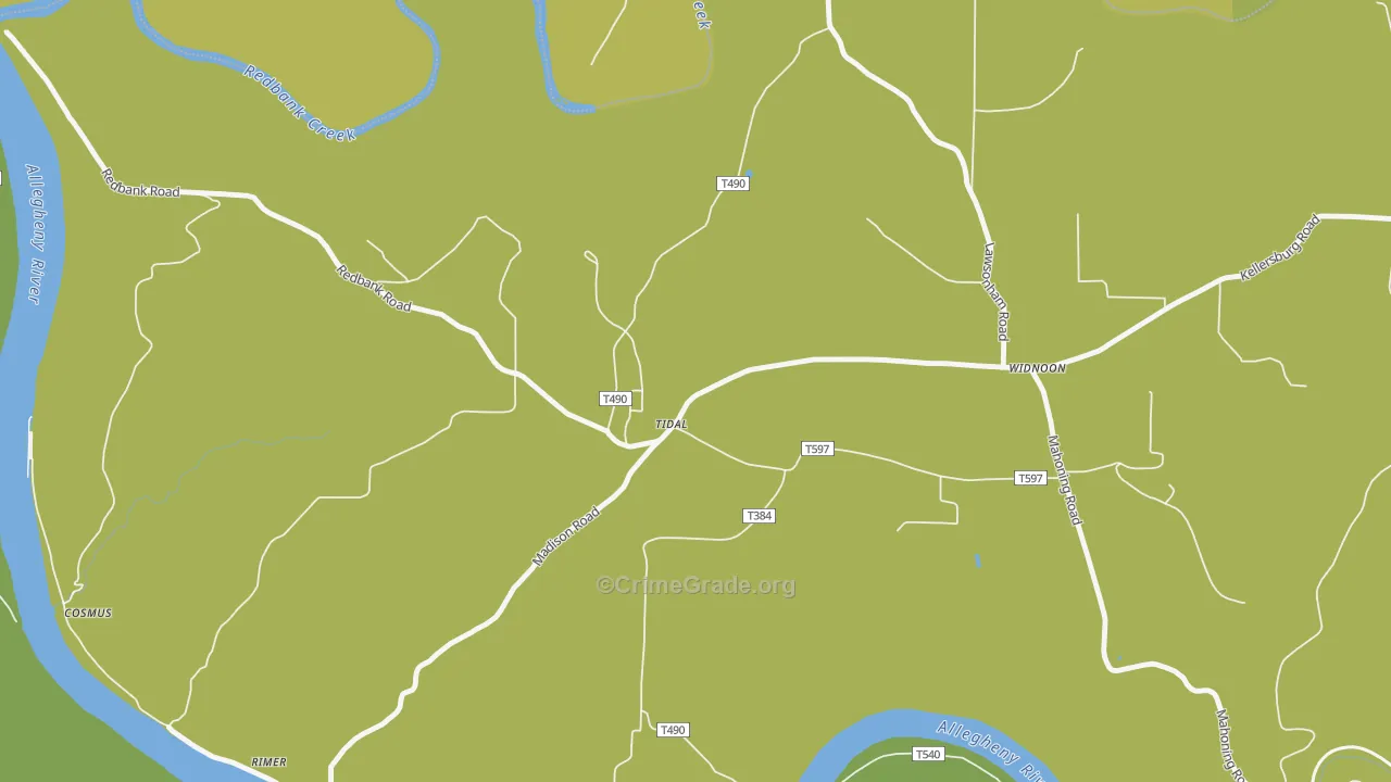Tidal, PA Map of Vandalism Rates