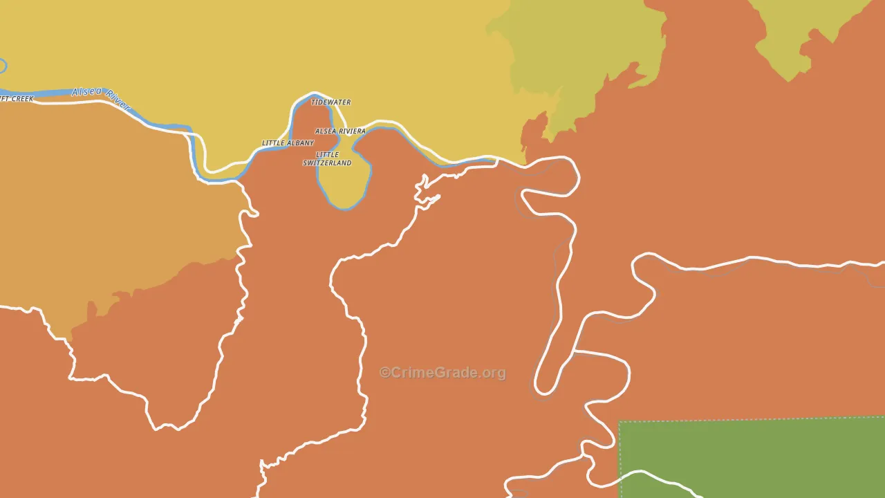 Tidewater, OR Map of Vandalism Rates