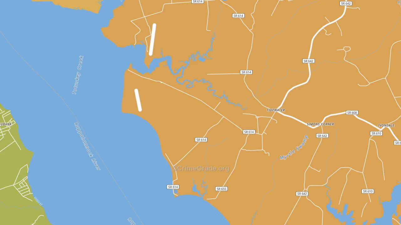 Tidewater, VA Map of Vandalism Rates